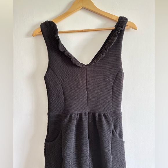 Anthropologie Maeve Black Ruffle Ottoman Cocktail Dress Size XS EUC - Picture 5 of 13